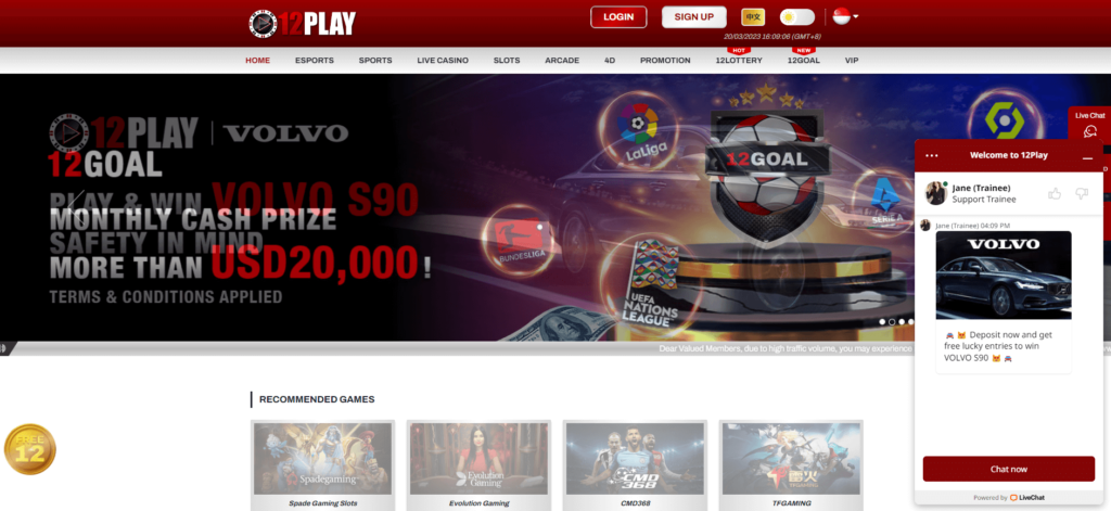 12Play Online Casino Malaysia Website