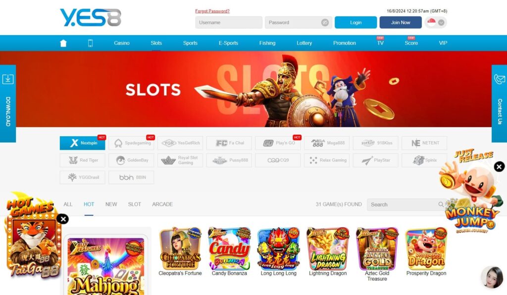 Yes8-Online Slots Singapore Casino