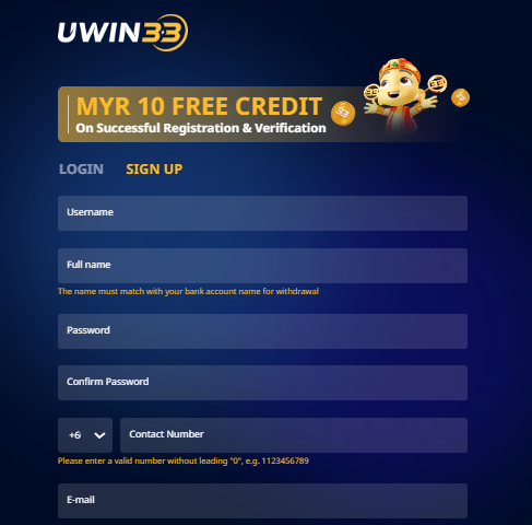 Uwin33 Malaysia Registration