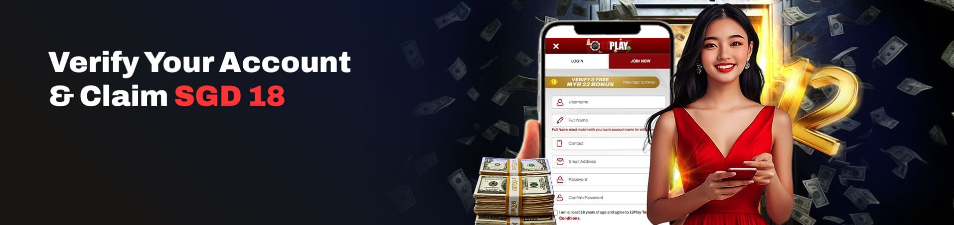 12Play-Free Bonus SGD18