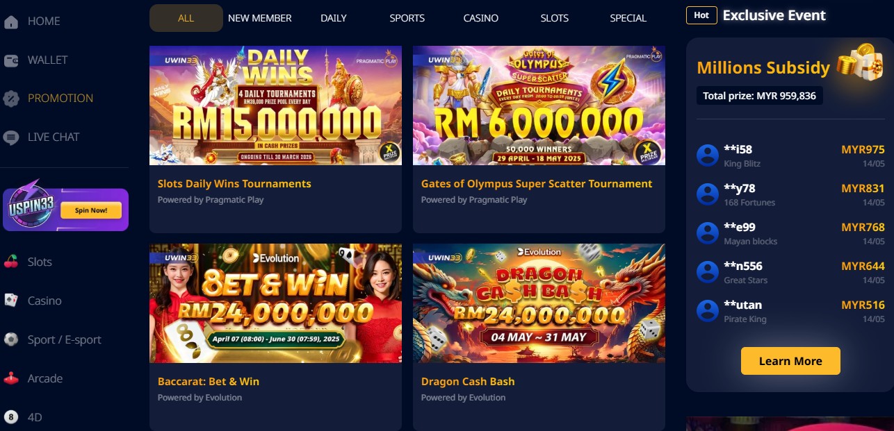 Uwin33 casino bonus