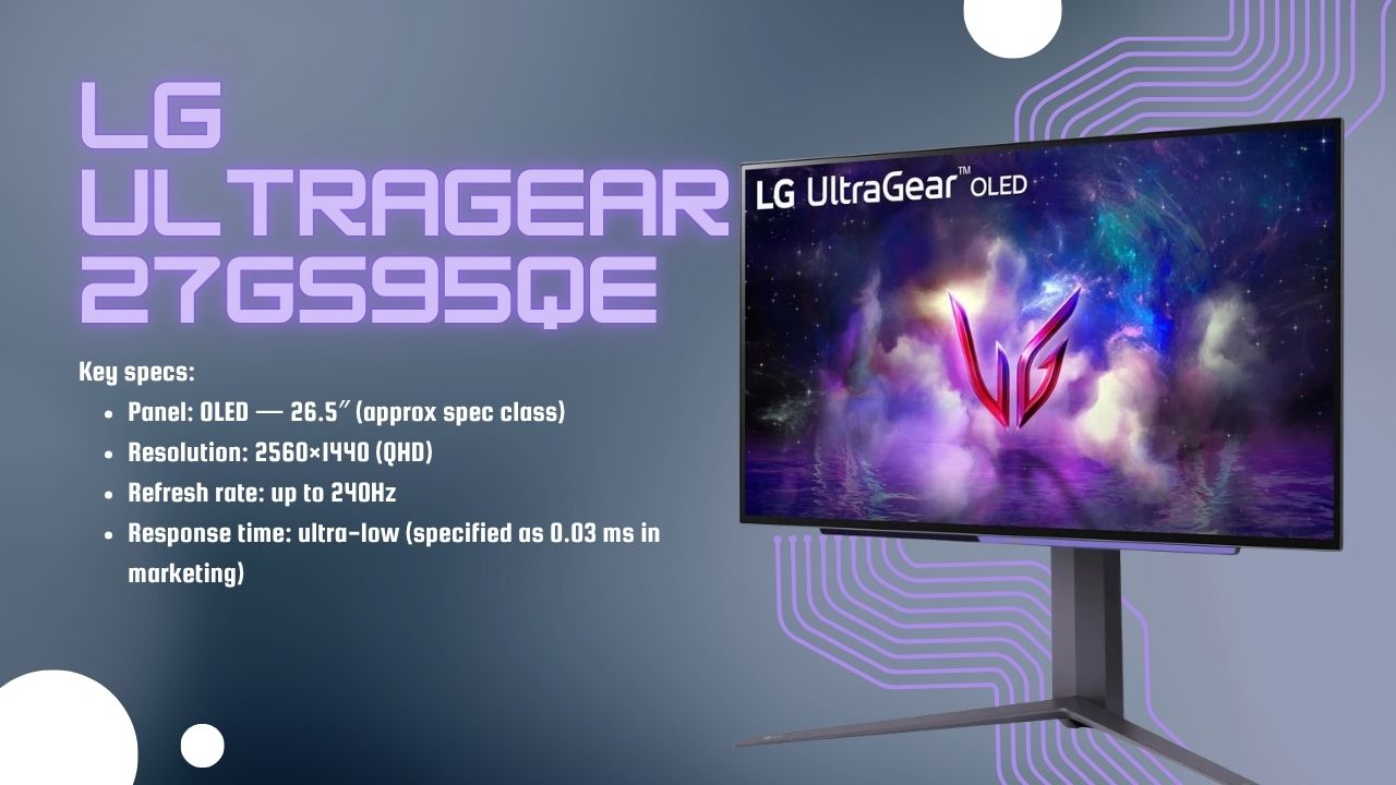 Best OLED 240Hz gaming monitor LG UltraGear 27GS95QE for smooth CS2 gameplay
