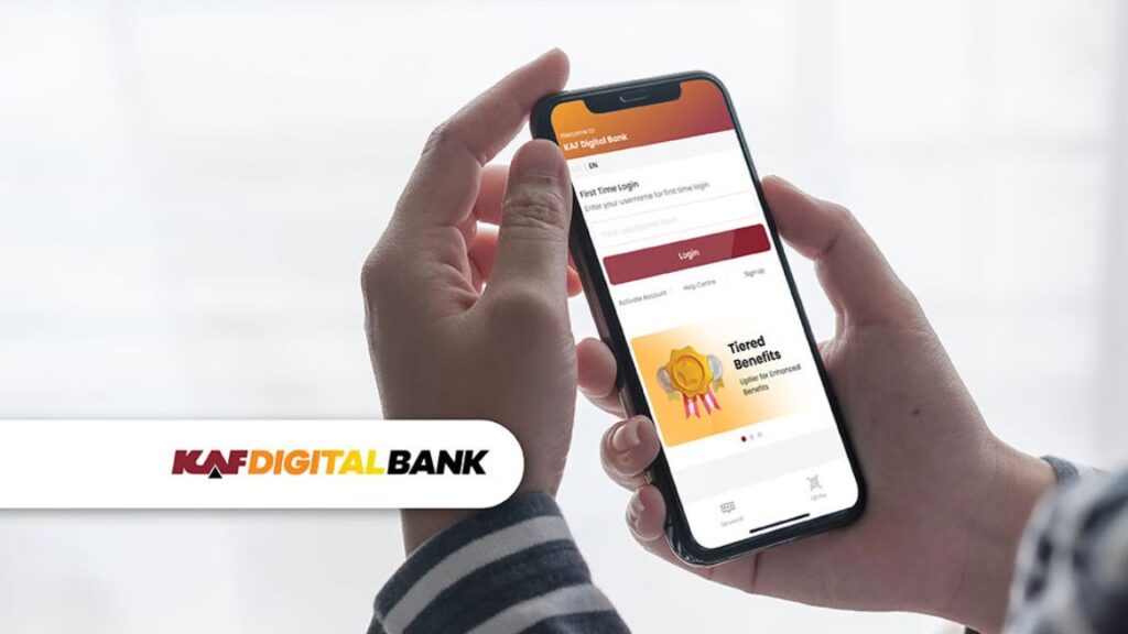 KAF Islamic Digital Bank Malaysia app interface with Shariah-compliant savings features