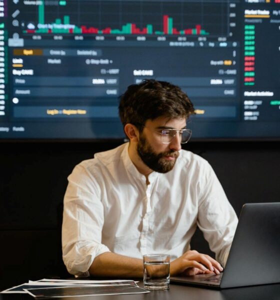 A guy doing trading analysis