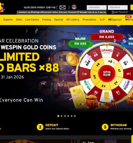 WE88 Casino homepage