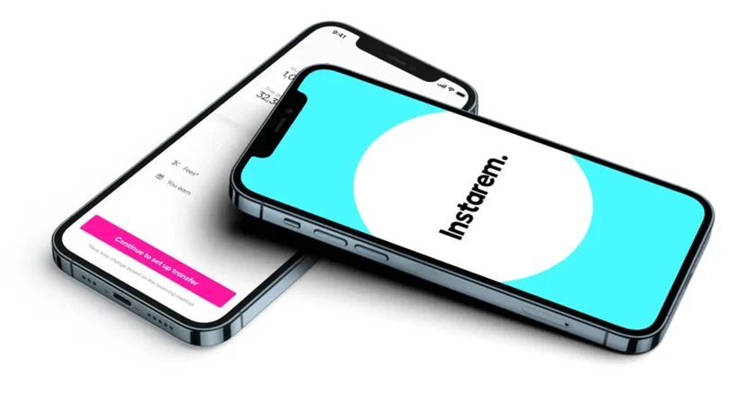 Instarem app showing money transfer from Singapore to Malaysia